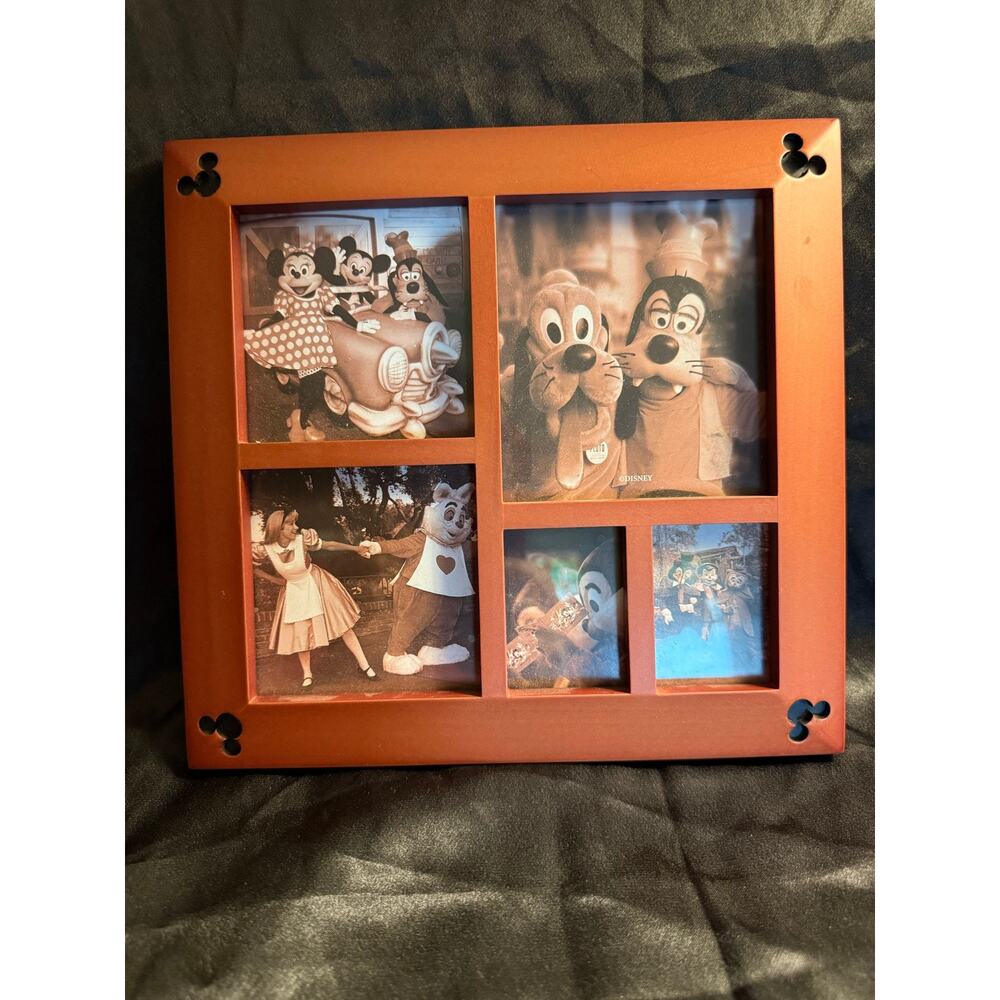 Walt Disney World Mickey Multi Square Cherry Frame Authentic 9” x 9"